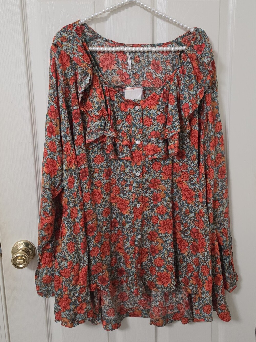 Free People Loretta Button-Front Tunic Top | Small Nwt